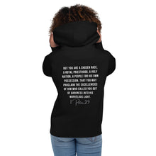 Load image into Gallery viewer, Women&#39;s &quot;Chosen&quot;Hoodie with Scripture
