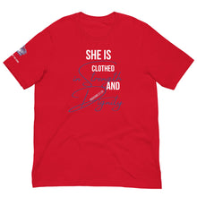 Load image into Gallery viewer, Women&#39;s &quot;Proverbs 31:25&quot; Premium t-shirt
