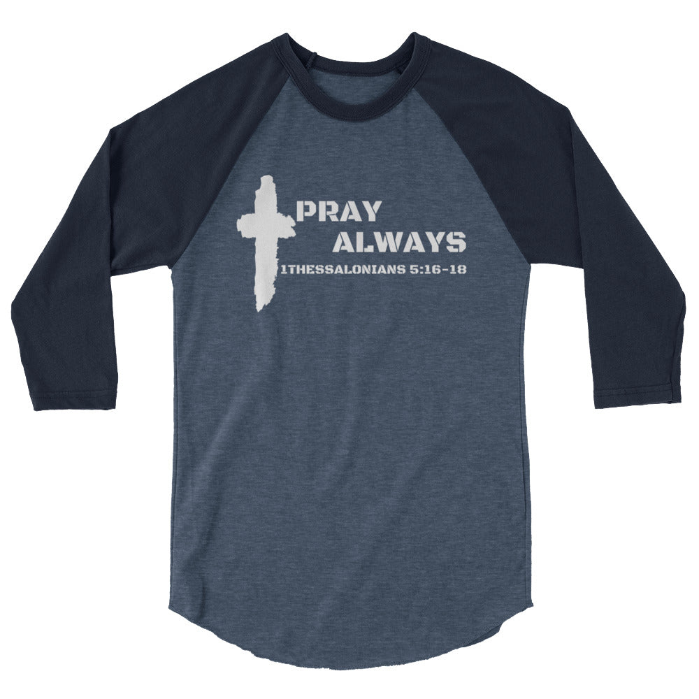 Men's Pray 3/4 sleeve raglan shirt_Blue